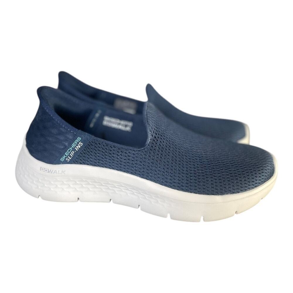 Skechers Women’s Hands Free Slip-Ins Go Walk Flex Navy Shoes Size-8